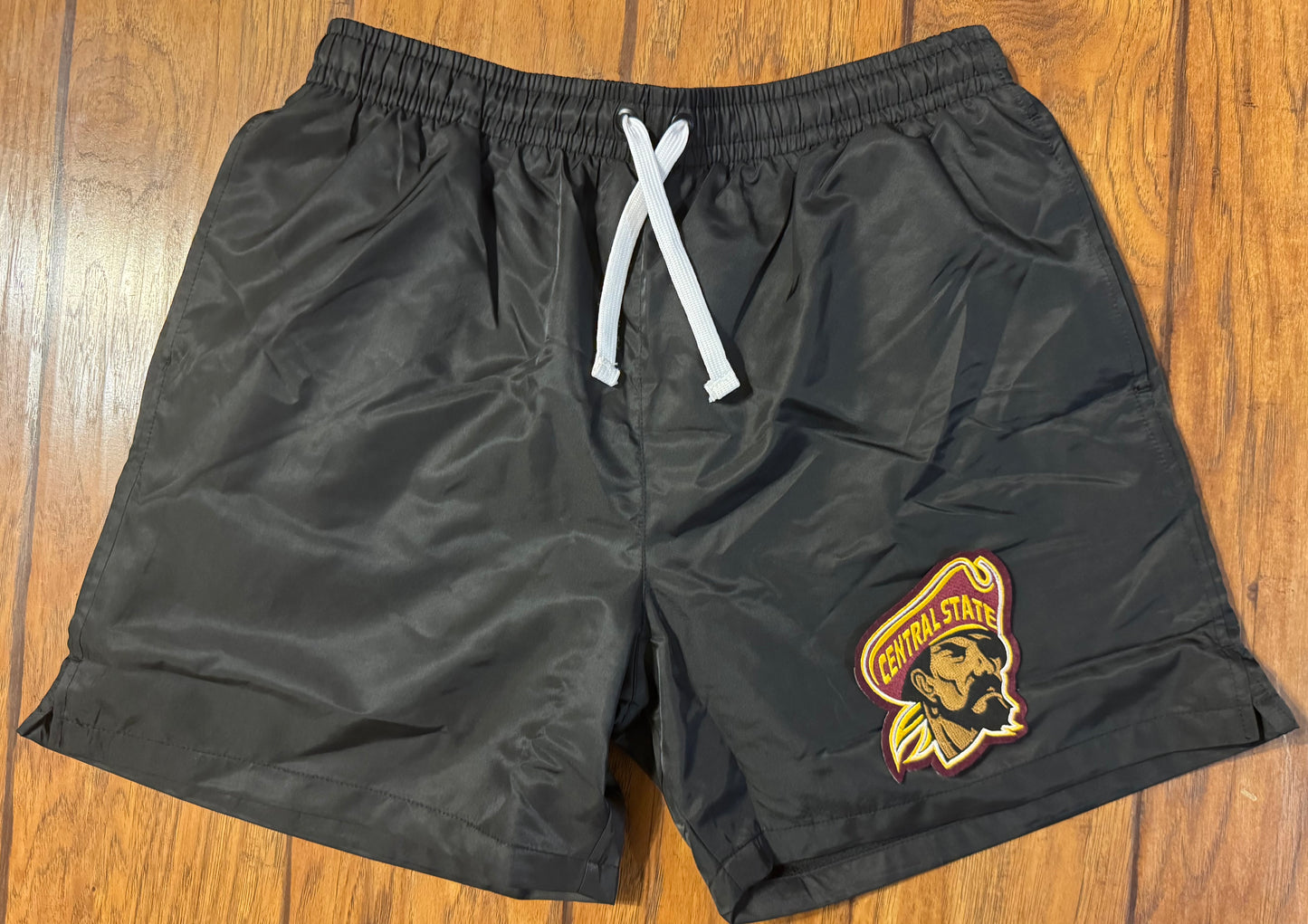 CENTRAL STATE UNIVERSITY BLACK NYLON SHORTS - Brownskin Marauder Man