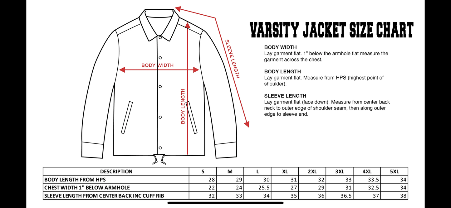 CENTRAL STATE UNIVERSITY - LETTERMAN VARSITY JACKET (GOLD SLEEVES)