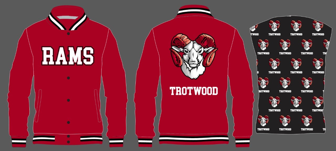 Trotwood RAMS Satin Bomber Jacket - Red