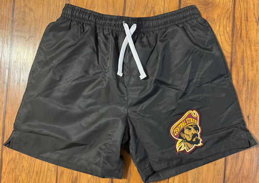 CENTRAL STATE UNIVERSITY BLACK NYLON SHORTS - Brownskin Marauder Man