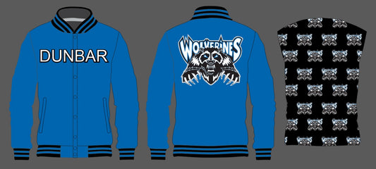 Dunbar Wolverines Satin Bomber Jacket - BLUE