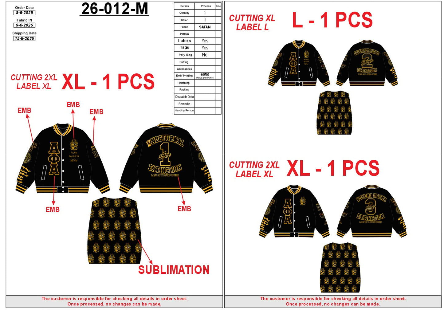 Nick Patrick - Custom Satin Jacket Order